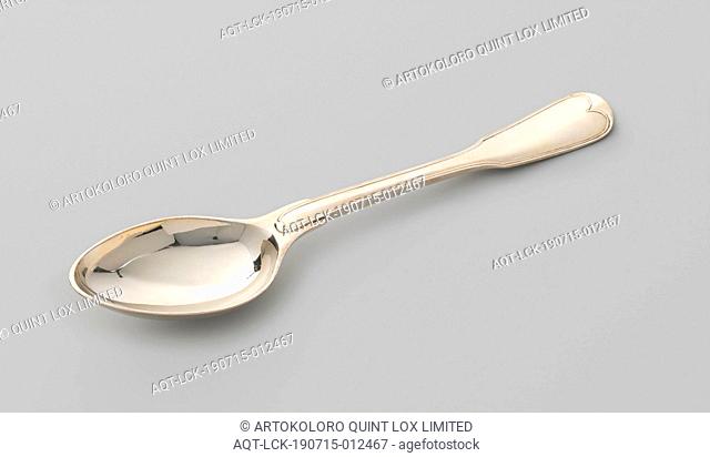 Vegetable spoon with the family coat of arms Boreel, Vegetable spoon made of silver, with egg shaped bowl. The arms of the Boreel family are engraved in an oval...