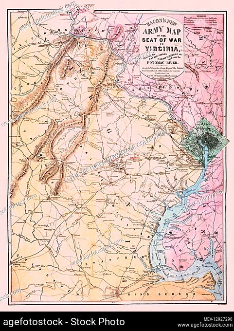 Civil War Map- Virginia 1862