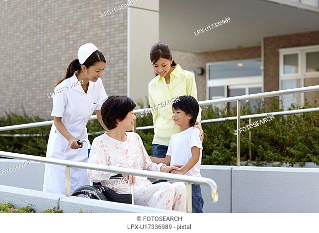 Grandmother with Grandson, Daughter and Nurse