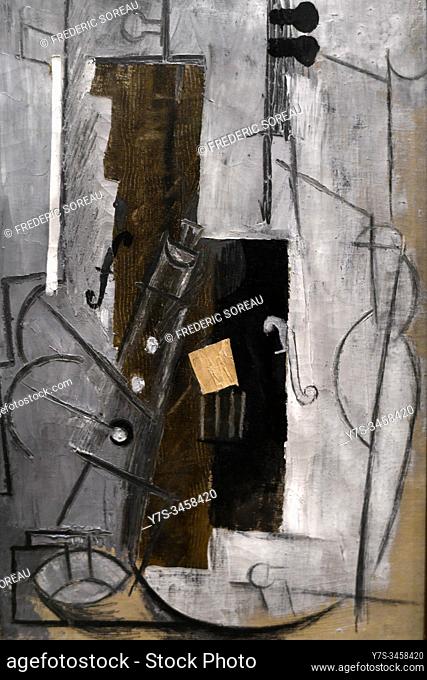 Tenora and Violin, 1913, oil on canvas, by Pablo Picasso, State Hermitage museum, St Petersburg Russia, Europe