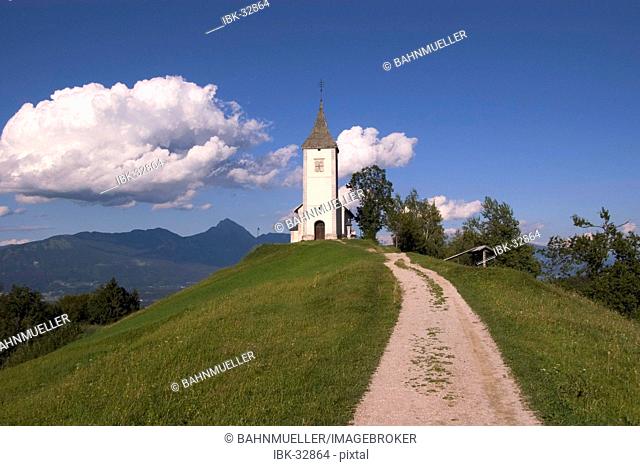 Near Kranj region Gorenjska church St. Felician Primoz in Felicijan above the village Kropa Slovenia