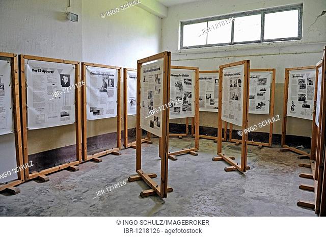 Exhibition in the former waterworks of the women's concentration camp Ravensbrueck, Brandenburg, Germany, Europe
