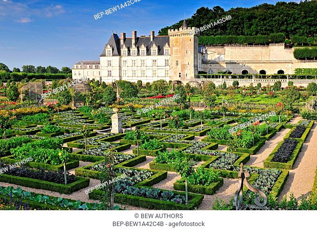Villandry Castle with garden Indre-et-Loire Centre France