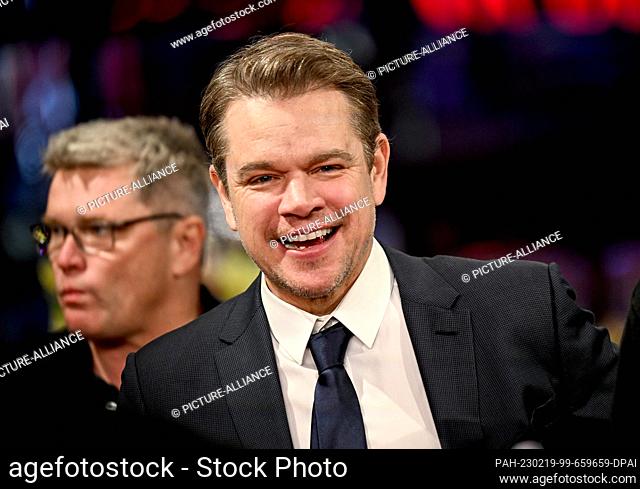 19 February 2023, Berlin: Actor and producer Matt Damon on the red carpet for the film ""Kiss the Future"". The 73rd International Film Festival runs until...