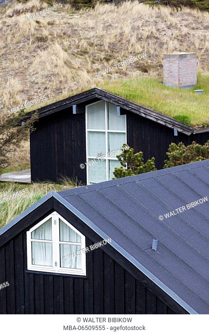 Denmark, Jutland, Gamle Skagen, Old Skagen, houses in the dunes