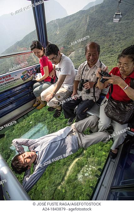 Hong Kong , Lantau Island , Tung Chung cable car to Giant Tian Tan Buddha
