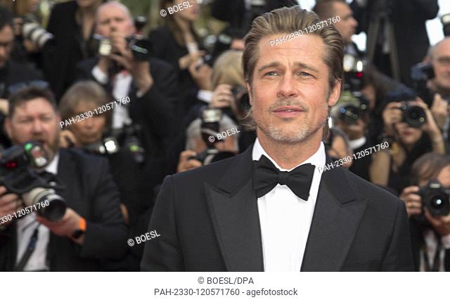 Brad Pitt attends the premiere of 'Once Upon A Time In Hollywood' during the 72nd Cannes Film Festival at Palais des Festivals in Cannes, France, on 21 May 2019