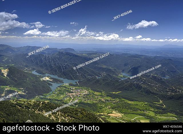 Views from the Querol viewpoint in Port del Comte in spring (Lleida, Catalonia, Spain, Pyrenees)