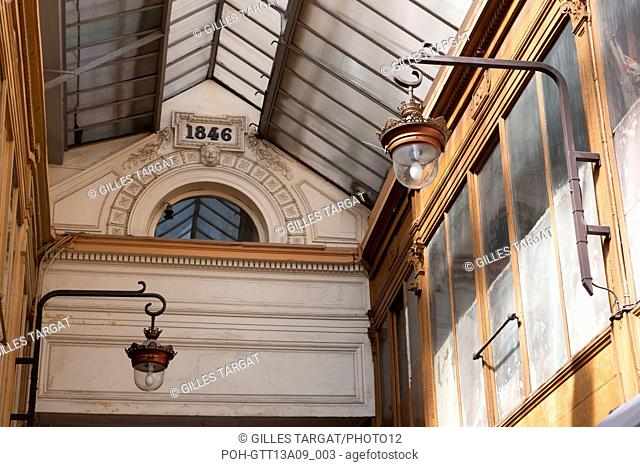 France, Region Ile de France, Paris 9e arrondissement, Passage Jouffroy, verriere depuis l'Hotel Chopin, Photo Gilles Targat