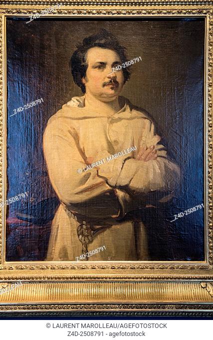 Portrait of Honoré de Balzac by Boulanger Louis Candide. Fine Arts Museum, in a Former Archbishop's Palace. Tours, Indre et Loire, Loire Valley, France, Europe