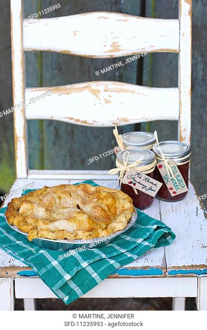 A Homemade Pie and Jars of Jam