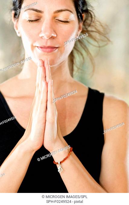 Yoga prayer position