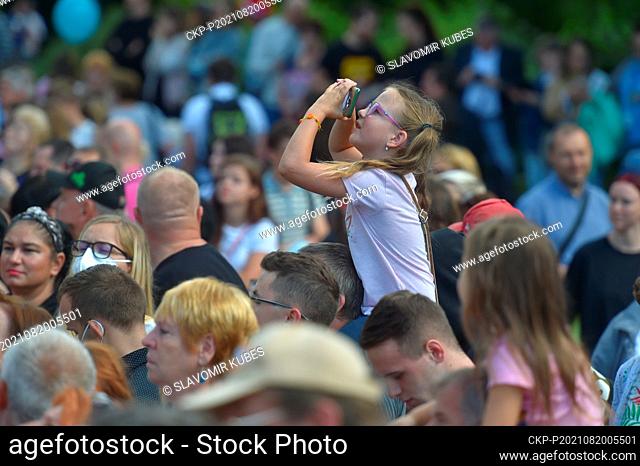 Opening of the 55th Karlovy Vary International Film Festival (KVIFF) in Karlovy Vary, Czech Republic, August 20, 2021. On the photo is seen fans front of the...
