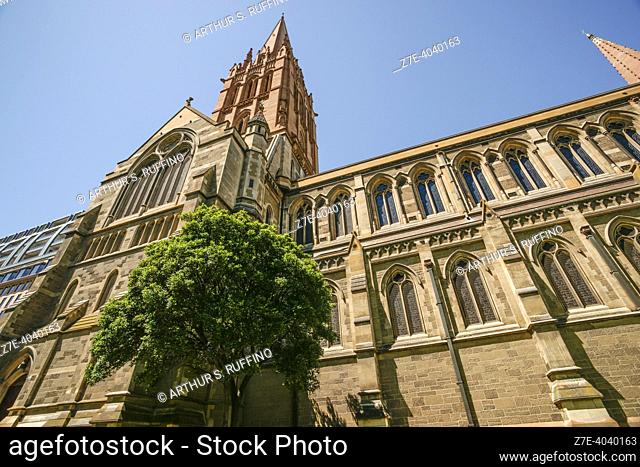 St. Paul's Cathedral. Flinders and Swanston Streets. Melbourne, Victoria State, Australia