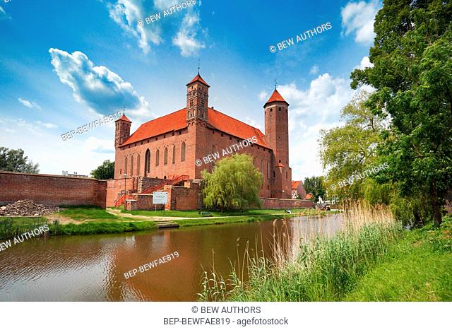 Poland, Warmia-Masuria Province, Lidzbark Warminski. Castle of Warmia Bishops, one of the most valuable historic objects of gothic architecture in Poland