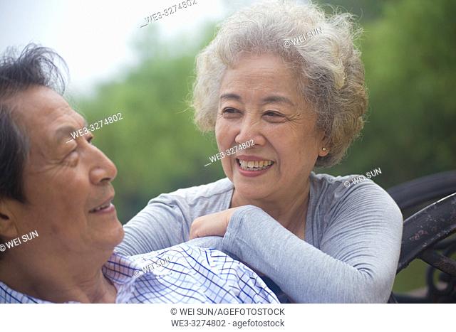 Elderly couple outdoors