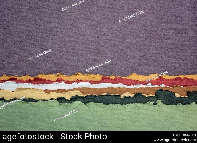 purple sky abstract landscape - a collection of colorful handmade Indian papers produced from recycled cotton fabric