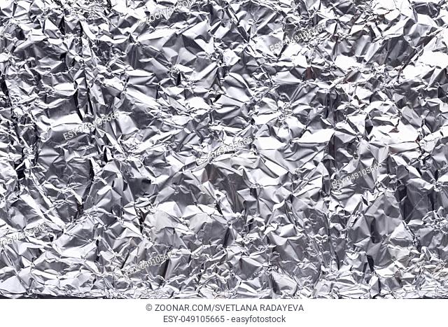 Abstract wrinkled aluminum foil background