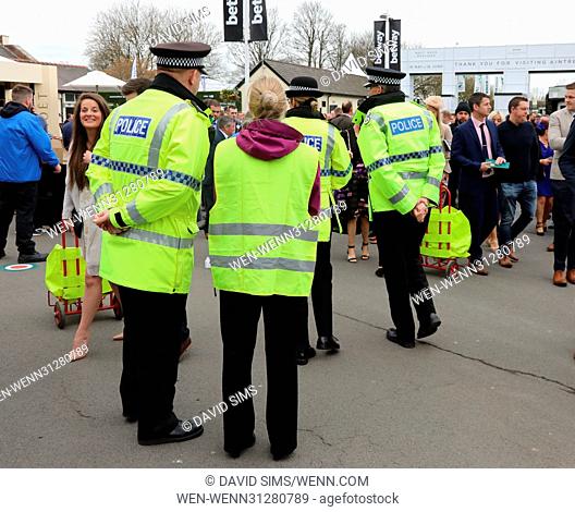 Aintree 2017: Randox Health Grand National Festival - Day 1 Featuring: Security, Atmosphere Where: Liverpool, United Kingdom When: 06 Apr 2017 Credit: David...