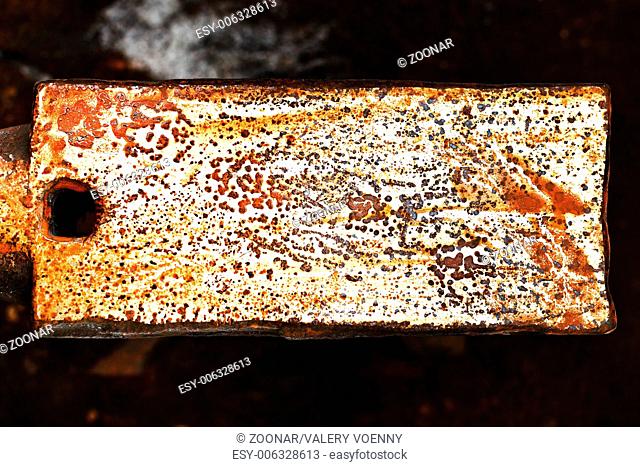 rusty surface of iron anvil
