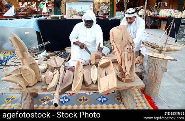 December 4, 2022, Doha, Qatar: Merchants of Arabian community manufacture crafts to sell it in outside market. Arabia is famous for its highly traditional