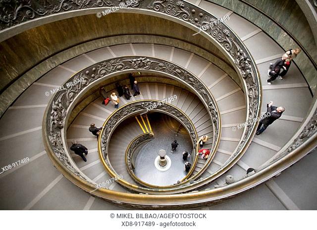 Giuseppe Momo spiral staircase.Vatican Museum, Vatican City, Rome, Italy