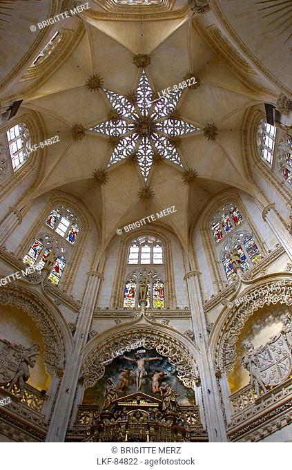 Dome of the chapel, cupola of the Capilla del Condestable in Cathedral, Catedral Santa María, Burgos, Castilla Leon, Spain