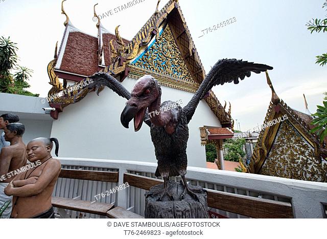 Vulture statue at Wat Saket (The Golden Mount) in Bangkok, Thailand