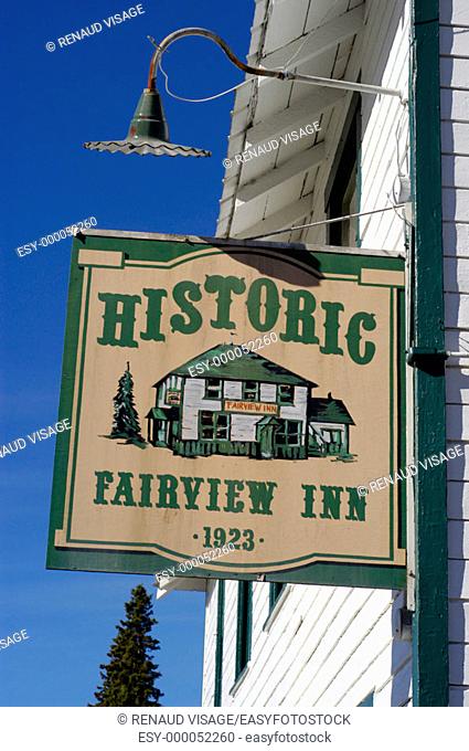 Sign for the Historic Fairview Inn. Talkeetna. Alaska. United States