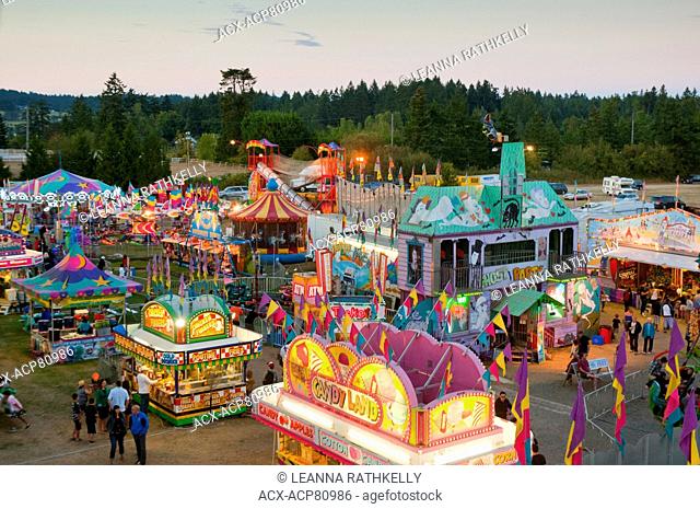 Events at the Saanich Fair in Victoria, BC included rides, food, and agriculture