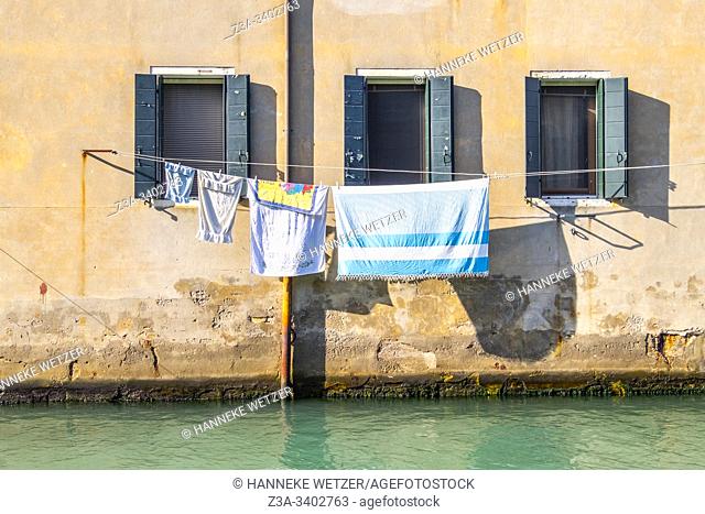 Drying laundy in the streets of Venica, Italy
