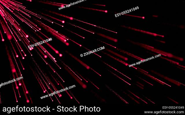Abstract background with particles rain. 3D rendering