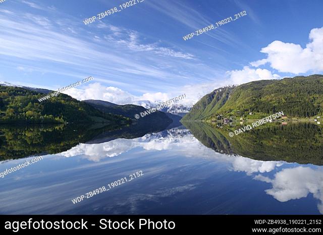 View from Ulvik over Ulvikfjorden, Hordaland, Norway