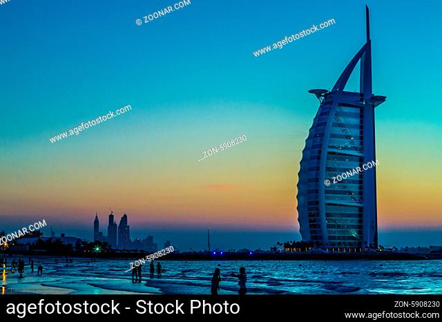 DUBAI, UAE - NOVEMBER 14 :The world's first seven stars luxury hotel Burj Al Arab, November 14, 2012 in Dubai, United Arab Emirates