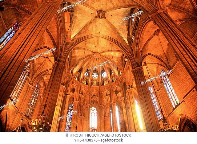 Spain, Catalonia, Barcelona, Ciutat Vella, Cathedral, interior
