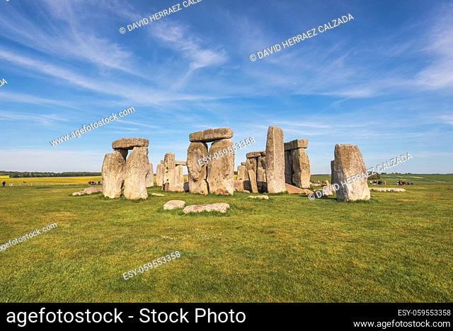 Stonehenge an ancient prehistoric stone monument near Salisbury, UK, UNESCO World Heritage Site