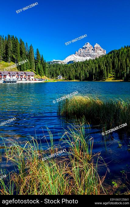 Beautiful Lago di Misurina in the Dolomites in Northern Italy, Europe