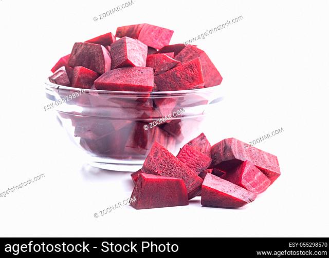 Tasty raw beetroot. Sliced beetroot isolated on white background