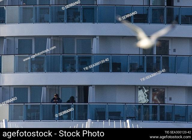 The cruise ship Costa Smeralda is seen anchored in the port of Civitavecchia, northwest of Rome , Italy, 30 January 2020