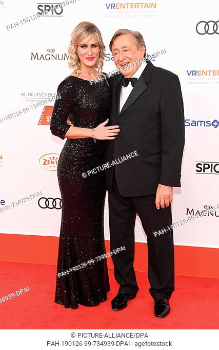 26 January 2019, Bavaria, München: Contractors Richard Lugner and Simona Weiß are coming to the 46th German Film Ball 2019 in the Hotel Bayerischer Hof