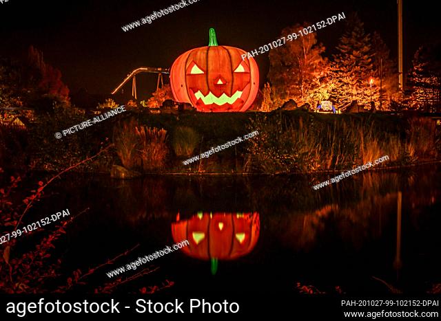 24 October 2020, Lower Saxony, Soltau: The Heide Park Resort in Soltau celebrates Halloween for families and horror fans