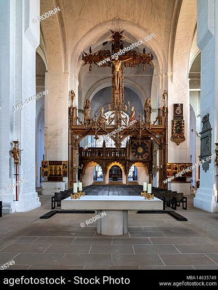 Main altar and crucifix in Lübeck Cathedral