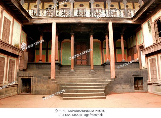 The interior courtyard of Rajwada a palatial house in the Peshwa dynasty ; Bhor ; Pune ; Maharashtra ; India NO PR