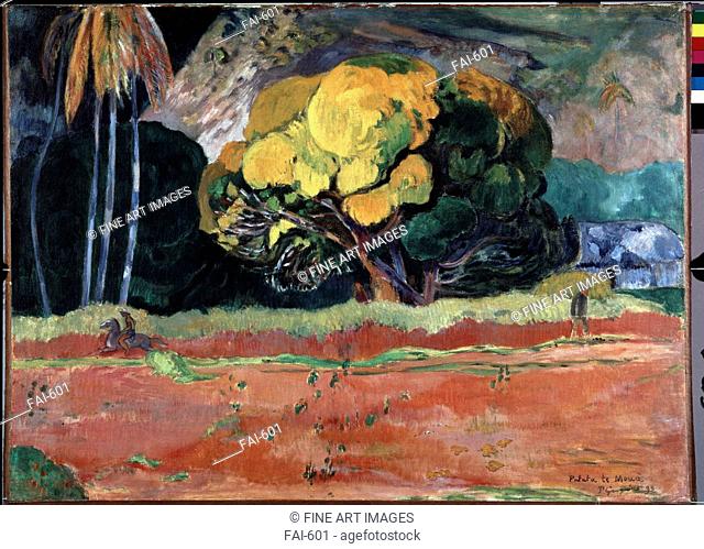 Fatata Te Moua (At the Foot of a Mountain). Gauguin, Paul Eugéne Henri (1848-1903). Oil on canvas. Postimpressionism. 1892. State Hermitage, St