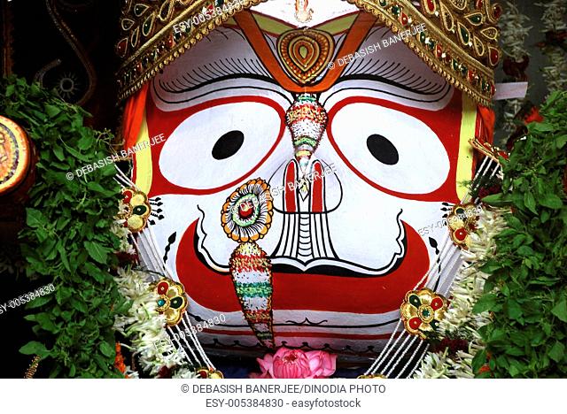 Subhadra devi in temple town of Jagannath Puri in Orissa ; India