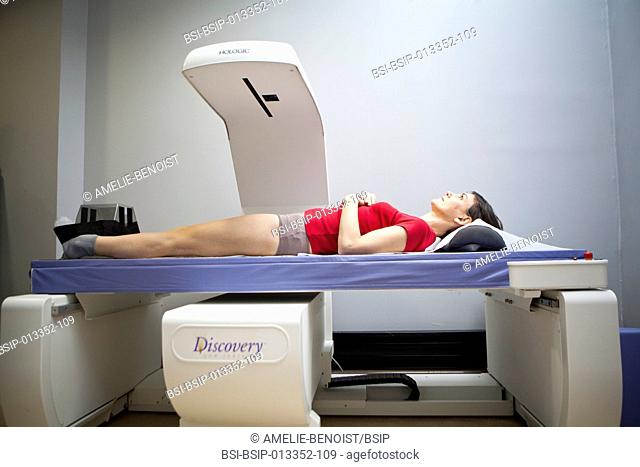 Digital medical imaging centre in Paris, France. Bone densitometry