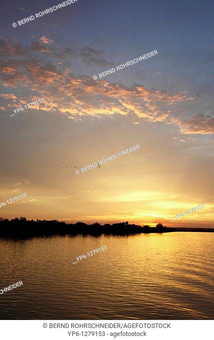 landscape with Gambia River at sunset, The Gambia