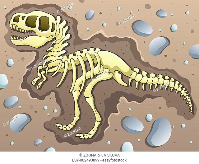 Tyrannosaurus excavation site - picture illustration