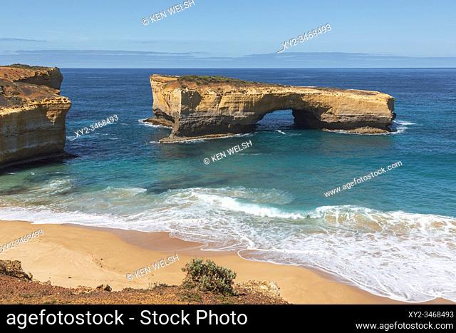 London Arch in the Port Campbell National Park, Great Ocean Road, Victoria, Australia. The landmark was formally known as London Bridge