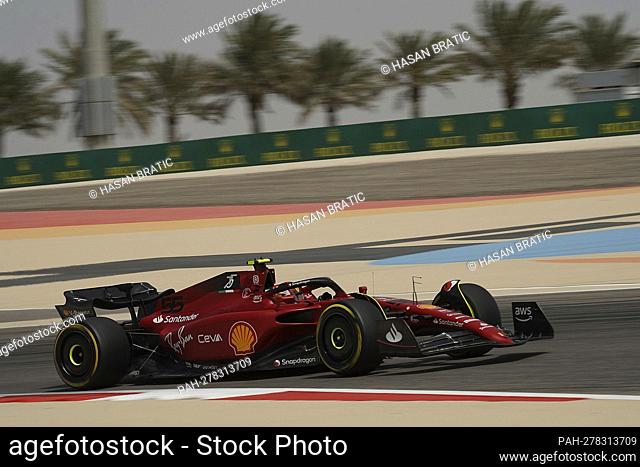 March 12, 2022, Bahrain International Circuit, Sakhir, Formula 1 testing in Bahrain 2022, in the picture Carlos Sainz Jr. (ESP), Scuderia Ferrari
